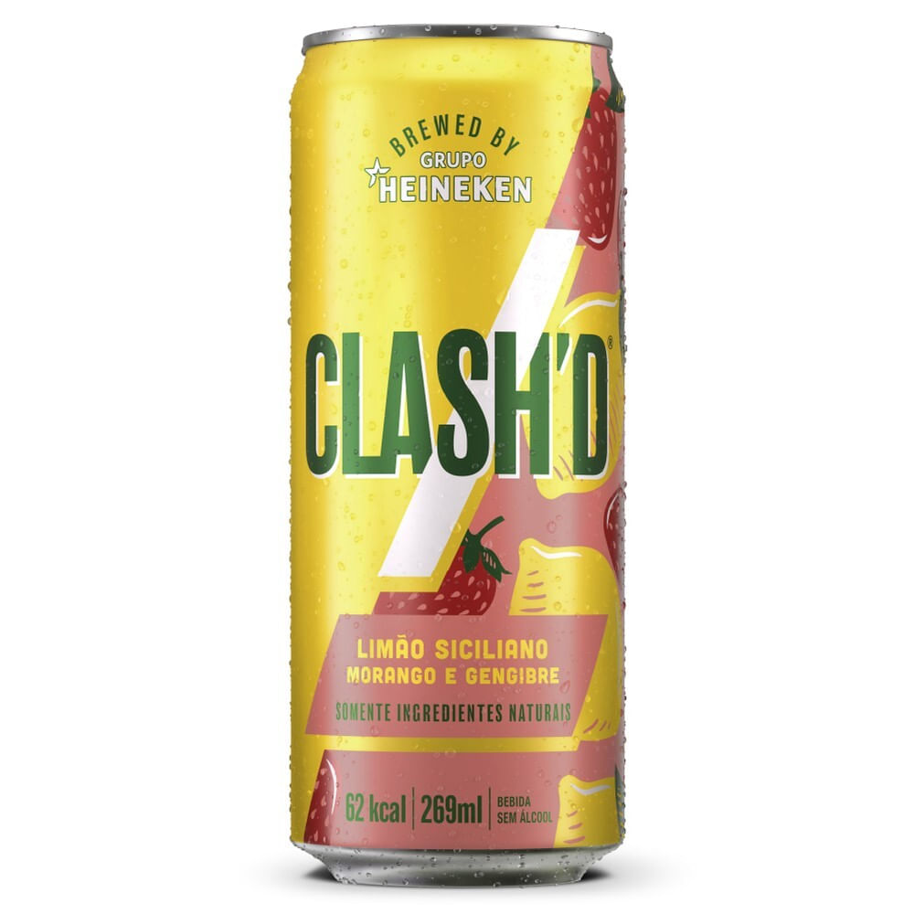 Refrigerante Limão Siciliano, Morango e Gengibre Clashd Lata 269ml