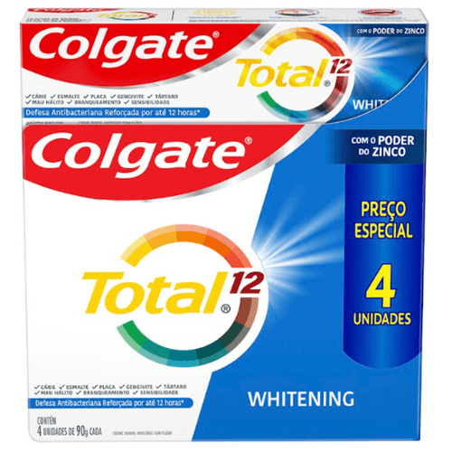 Creme-Dental-Anticarie-com-Fluor-Colgate-Total-12-Whitening-Caixa-4-Unidades-de-90g-Cada-Preco-Especial