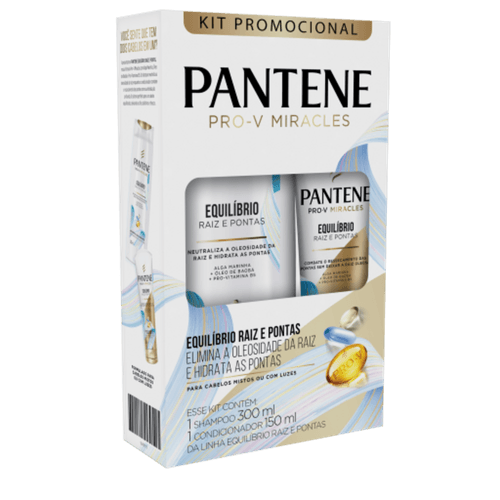 Kit-Promocional-Shampoo-300ml---Condicionador-150ml-Pantene-Pro-V-Miracles-Equilibrio-Raiz-e-Pontas