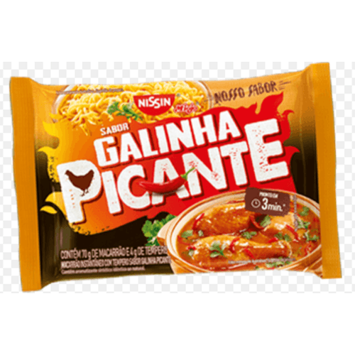 Macarrao-Instantaneo-Lamen-com-Tempero-Galinha-Caipira-Picante-Nissin-Miojo-Pacote-85g-Sendo-80g-de-Macarrao-e-5g-de-Tempero