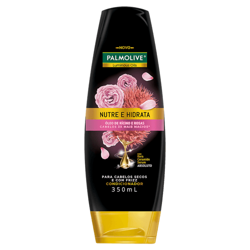 Condicionador-Oleo-de-Ricino-e-Rosas-com-Kera-Ceramide-Serum-Absoluto-Palmolive-Luminous-Oils-Nutre-e-Hidrata-Frasco-350ml