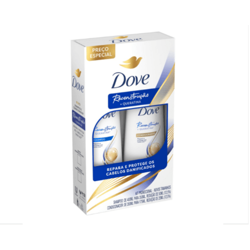 Kit-Promocional-Shampoo-350ml---Condicionador-175ml-Dove-Reconstrucao---Queratina-Preco-Especial