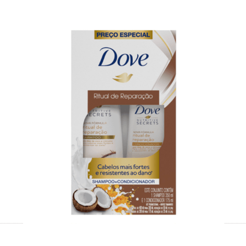 Kit-Promocional-Shampoo-350ml---Condicionador-175ml-com-Oleo-de-Coco-e-Curcuma-Dove-Ritual-de-Reparacao-Preco-Especial