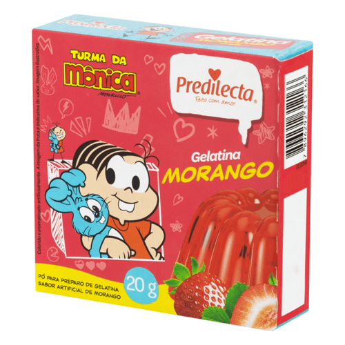 Preparo-de-Gelatina-em-Po-Morango-Turma-da-Monica-Predilecta-Caixa-20g