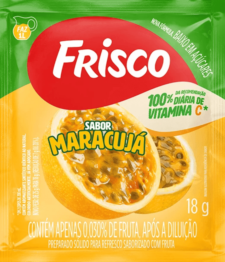 Refresco em Pó Maracujá Frisco Pacote 18g