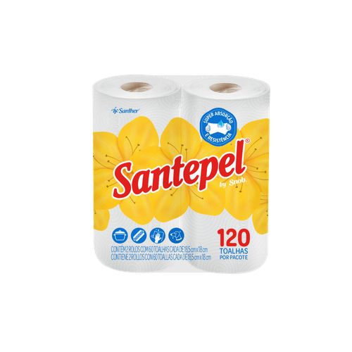 Toalha-de-Papel-Folha-Dupla-Santepel-Pacote-2-Unidades-com-60-Folhas-Cada