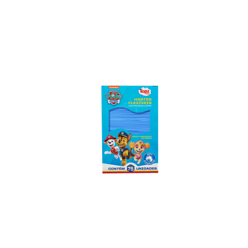 Hastes-Flexiveis-com-Pontas-de-Algodao-Paw-Patrol-Topz-Baby-Caixa-75-Unidades