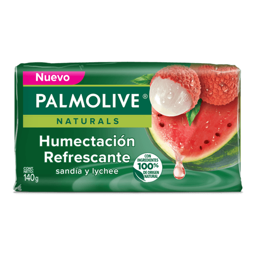 Sabonete-Nutritivo-em-Barra-Hidratacao-Refrescante-Melancia-e-Lichia-Palmolive-Naturals-Envoltorio-150g-Tamanho-Familiar