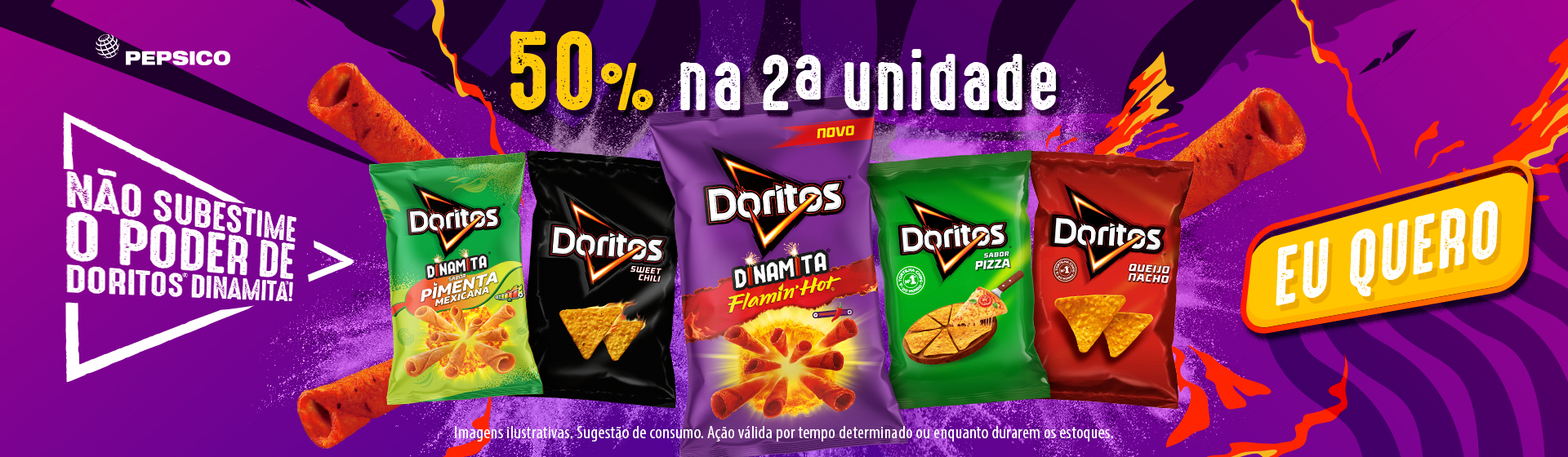 50% na 2ª unidade em Salgadinhos Pepsico até 20/07
