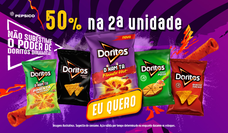 50% na 2ª unidade em Salgadinhos Pepsico até 20/07