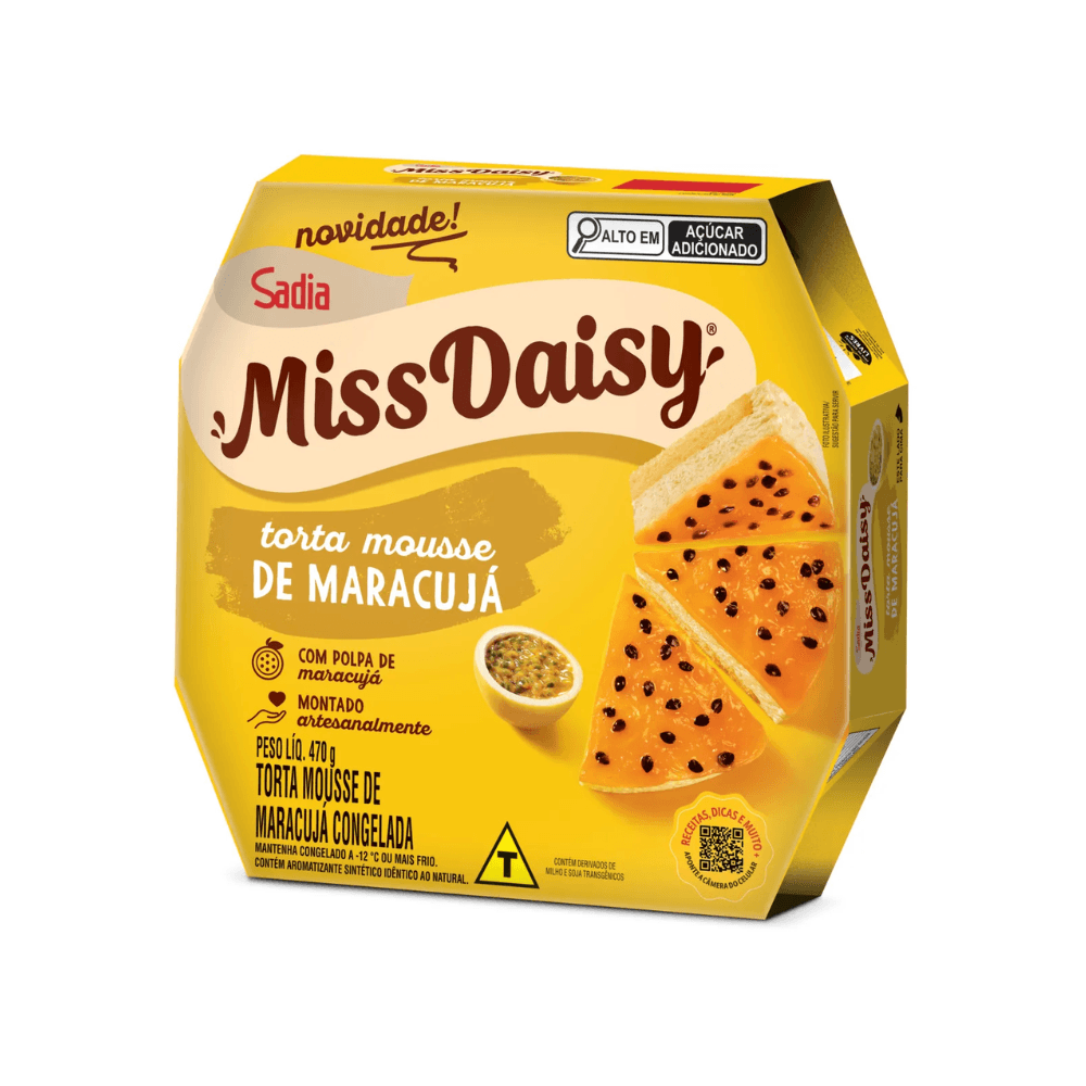 Torta Miss Daisy Mousse de Maracujá Congelada Caixa 470g