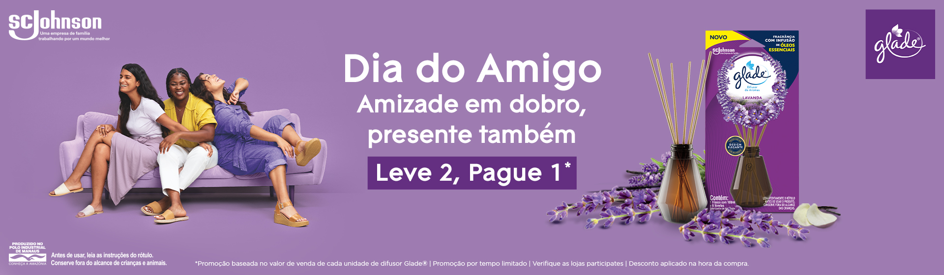 Purificador Glade Leve 2 Pague 1 até 21/07