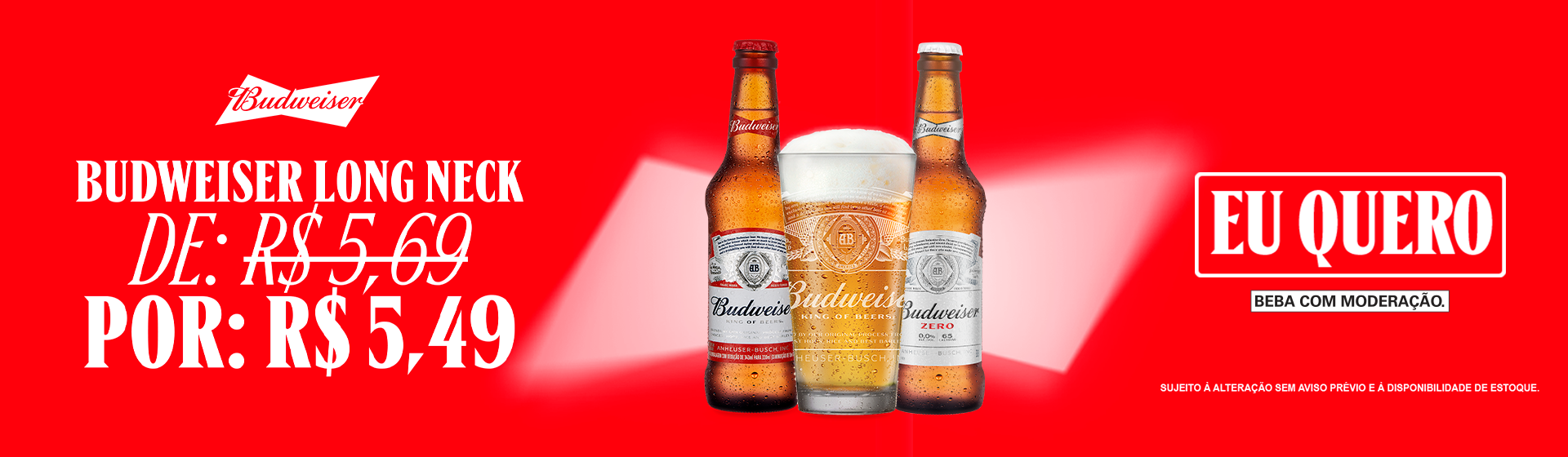 Cerveja Budweiser Tradicional ou Zero 330ml até 27/07