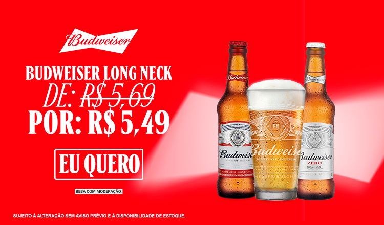 Cerveja Budweiser Tradicional ou Zero 330ml até 27/07