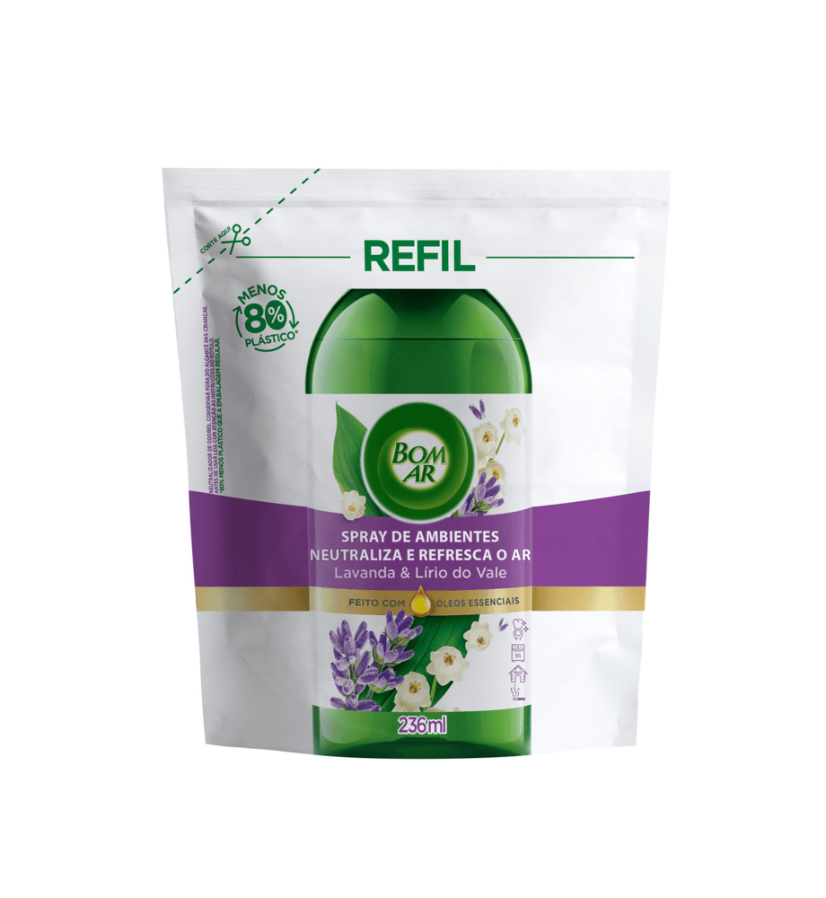 Odorizador de Ambiente Bom Ar Lavanda e Lírio do Vale Refil 236ml