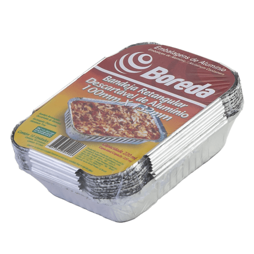 Bandeja-Aluminio-Retangular-220ml-10-Unidades Bandeja-Aluminio-Retangular-220ml-10-Unidades