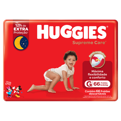 Fralda-Descartavel-Infantil-Huggies-Supreme-Care-G-9-a-125kg-Pacote-66-Unidades Fralda-Descartavel-Infantil-Huggies-Supreme-Care-G-9-a-125kg-Pacote-66-Unidades
