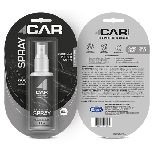 AROMATIZ-AUTO-4CAR-60ML-SPRAY-CARRO-NOVO AROMATIZ-AUTO-4CAR-60ML-SPRAY-CARRO-NOVO
