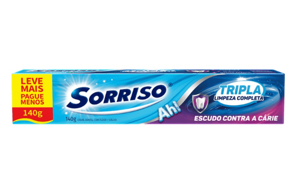Creme Dental Sorriso Tripla Limpeza Completa Tubo com 140g