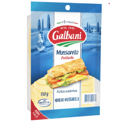 Queijo-Mussarela-Fatiado-Galbani-150g Queijo-Mussarela-Fatiado-Galbani-150g