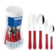 Faqueiro-Tramontina-Leme-Inox-Vermelho-20-Pecas-Gratis-Pote-Multiuso