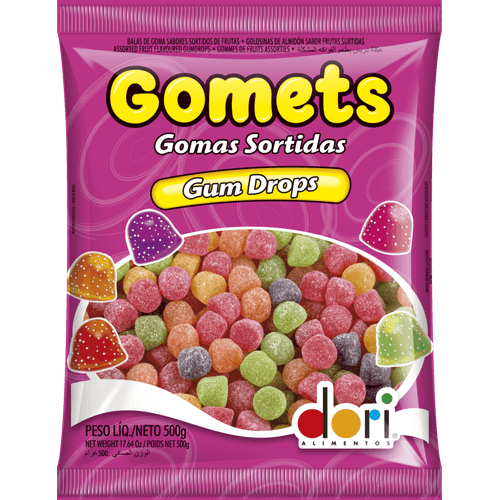 Bala-de-Goma-Frutas-Sortidas-Gum-Drops-Dori-Gomets-Pacote-500g Bala-de-Goma-Frutas-Sortidas-Gum-Drops-Dori-Gomets-Pacote-500g