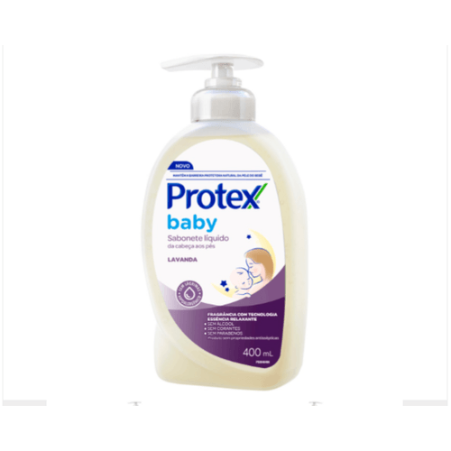 Sabonete-Liquido-da-Cabeca-aos-Pes-Lavanda-Protex-Baby-Frasco-400ml Sabonete-Liquido-da-Cabeca-aos-Pes-Lavanda-Protex-Baby-Frasco-400ml