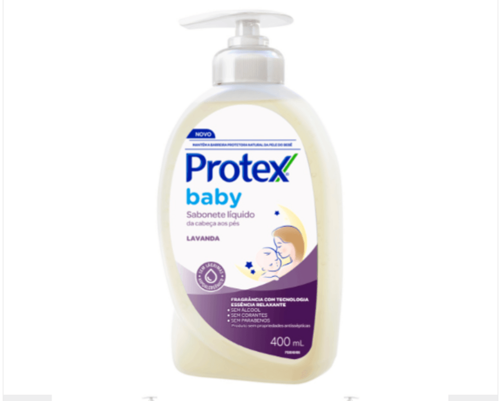 Sabonete Líquido da Cabeça aos Pés Lavanda Protex Baby Frasco 400ml