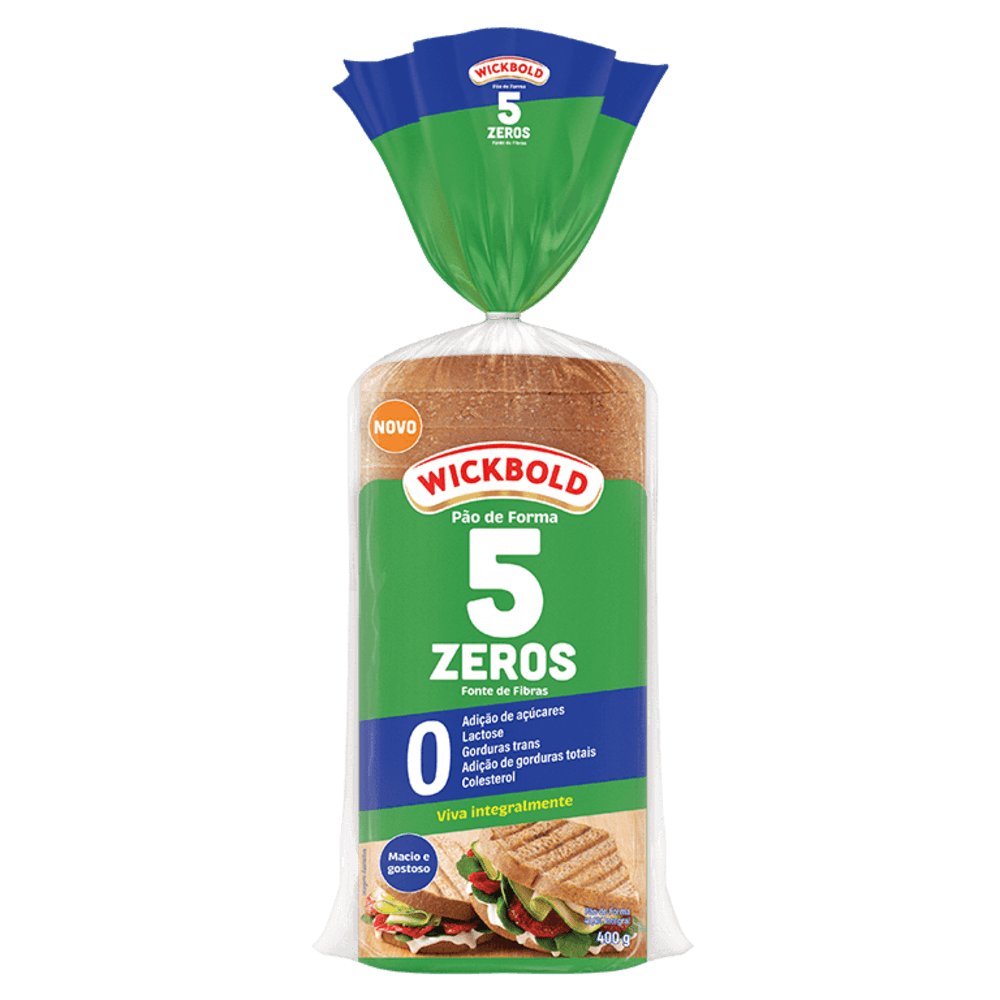 Pão de Forma 5 Zeros Fonte de Fibras Wickbold 400g