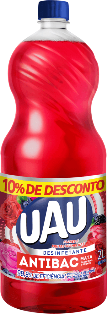 DESINF ANTIBAC UAU 2L-FR 10%DESC  E FRUTAS VERMELHAS