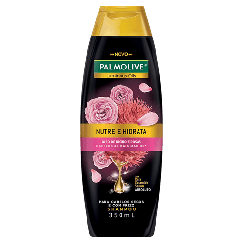 Shampoo-Oleo-de-Ricino-e-Rosas-com-Kera-Ceramide-Serum-Absoluto-Palmolive-Luminous-Oils-Nutre-e-Hidrata-Frasco-350ml Shampoo-Oleo-de-Ricino-e-Rosas-com-Kera-Ceramide-Serum-Absoluto-Palmolive-Luminous-Oils-Nutre-e-Hidrata-Frasco-350ml