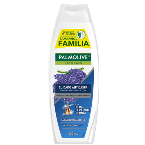 Shampoo-com-Kera-Ceramide-Serum-Oleo-de-Lavanda-e-Zinco-Palmolive-Naturals-Cuidado-Anticaspa-Frasco-650ml-Tamanho-Familia Shampoo-com-Kera-Ceramide-Serum-Oleo-de-Lavanda-e-Zinco-Palmolive-Naturals-Cuidado-Anticaspa-Frasco-650ml-Tamanho-Familia