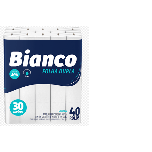 Papel-Higienico-Folha-Dupla-Bianco-40-Rolos-30m Papel-Higienico-Folha-Dupla-Bianco-40-Rolos-30m