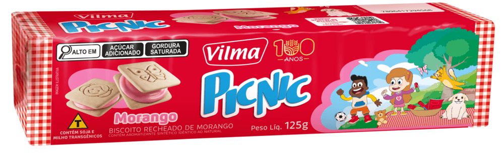 BISC RECH PICNIC VILMA 125G-PC MORANGO