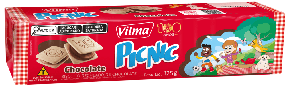 BISC RECH PICNIC VILMA 125G-PC CHOCOLATE