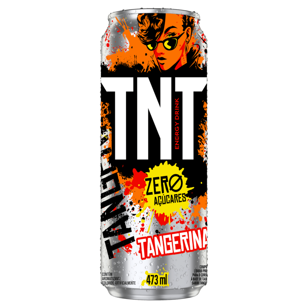Composto Energtico Lquido  Base de Taurina Tangerina Zero Acar TNT  Lata 473ml - Apoio Entrega V2