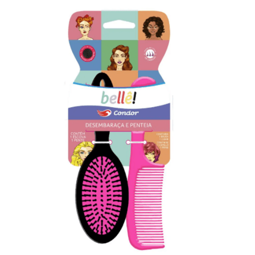 KIT-ESCOVA-OVAL---PENTE-CONDOR-BELLE KIT-ESCOVA-OVAL---PENTE-CONDOR-BELLE