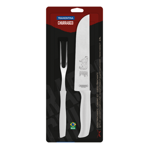 Jogo-Trinchante-Tramontina-Plenus-Branco-|-Com-2-Pecas Jogo-Trinchante-Tramontina-Plenus-Branco-|-Com-2-Pecas