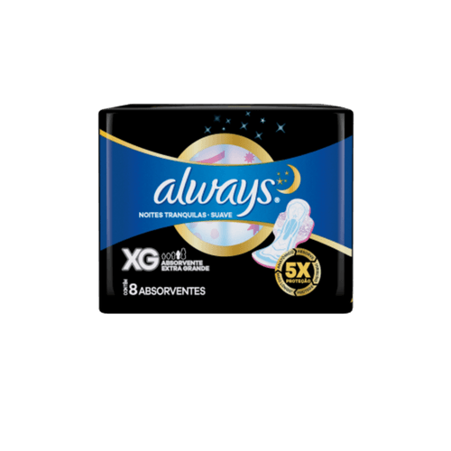 Absorvente-com-Abas-Suave-Always-Noites-Tranquilas-XG-Pacote-8-Unidades Absorvente-com-Abas-Suave-Always-Noites-Tranquilas-XG-Pacote-8-Unidades