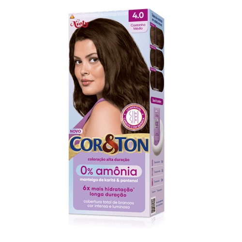 Kit-Coloracao-Creme-4.0-Castanho-Medio-Manteiga-de-Karite---Pantenol-Niely-Cor-Ton Kit-Coloracao-Creme-4.0-Castanho-Medio-Manteiga-de-Karite---Pantenol-Niely-Cor-Ton