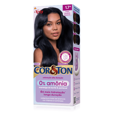 Kit-Coloracao-Creme-1.7--Preto-Azulado-Especial-Manteiga-de-Karite---Pantenol-Niely-Cor-Ton Kit-Coloracao-Creme-1.7--Preto-Azulado-Especial-Manteiga-de-Karite---Pantenol-Niely-Cor-Ton