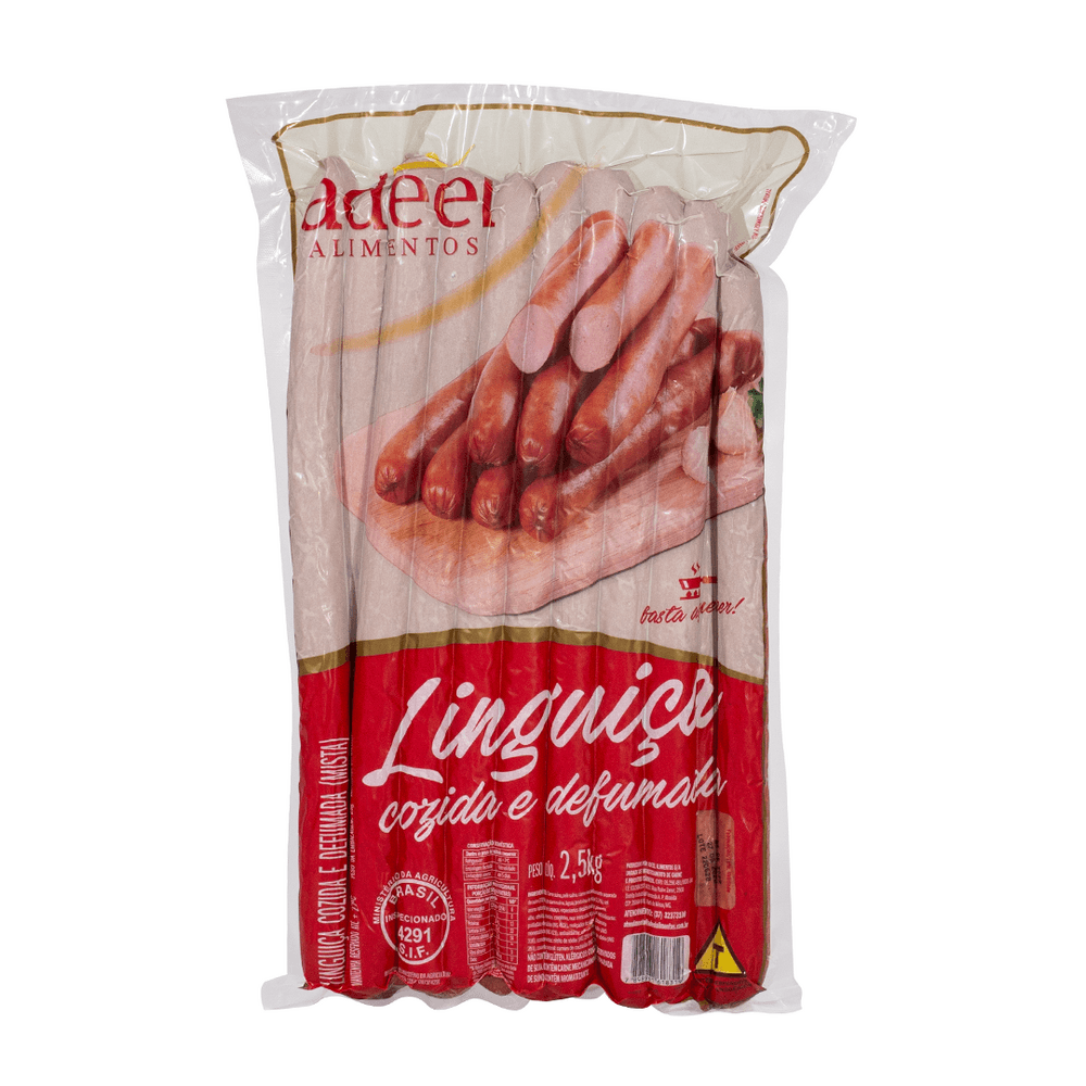 Linguiça Mista Defumada  Fina Adeel 2,5kg