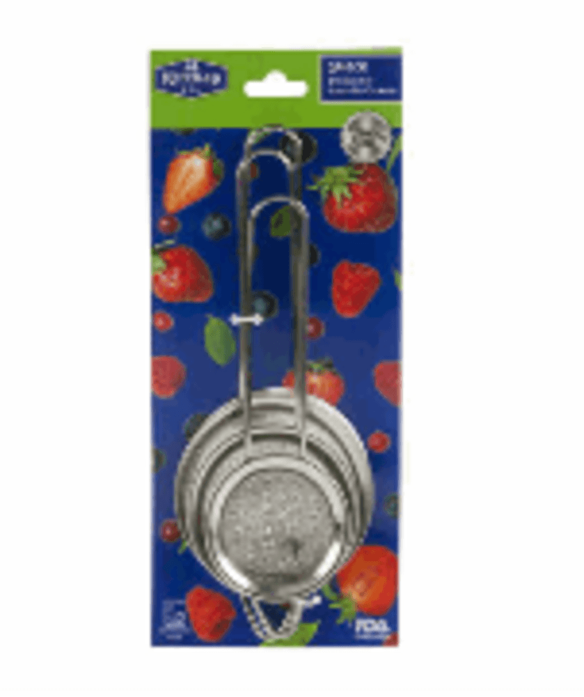 CONJUNTO PENEIRA AÇO INOX IMPORT 3PC 7.8 20CM