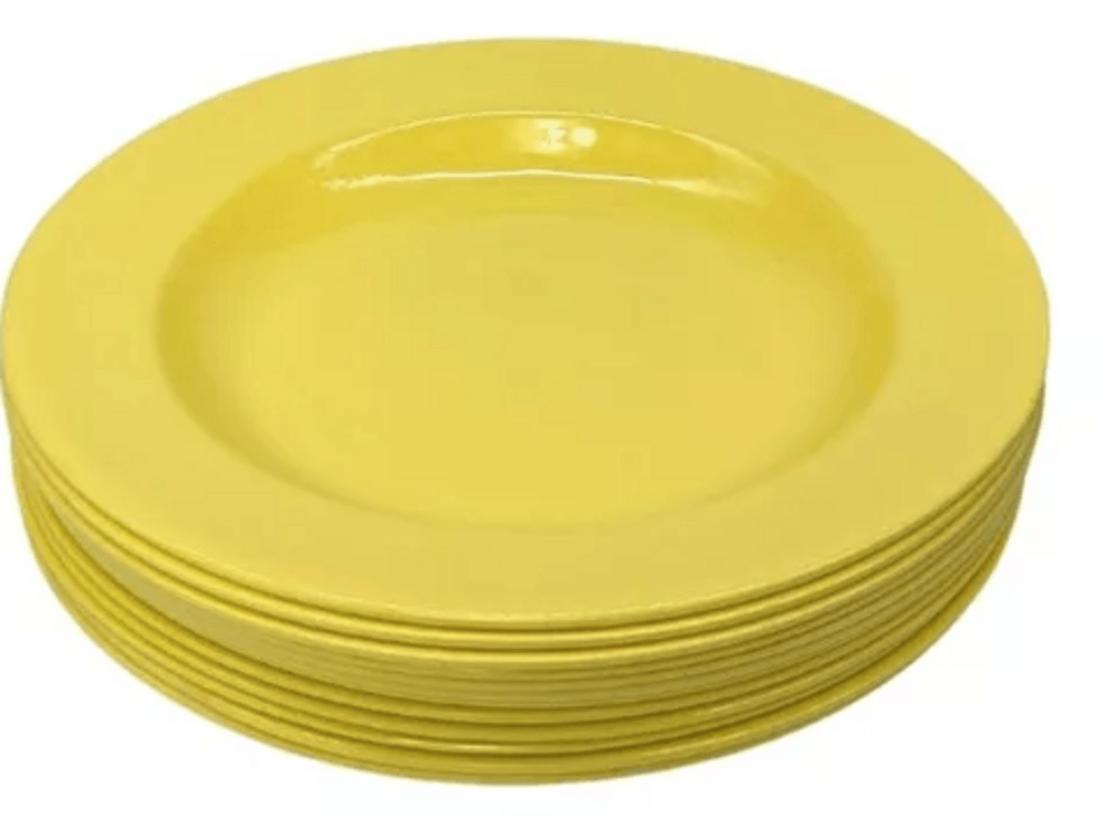 CONJUNTO DE PRATOS 12 PEÇAS MELAMINA AMARELO 2720 G