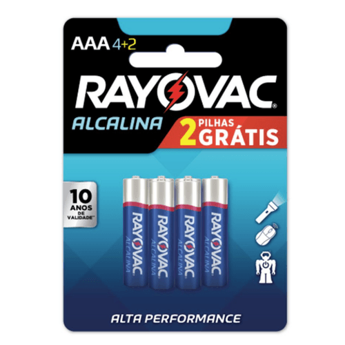 PILHA-ALC-RAY-AAA6-L6P4-24-CART-6-SM-144 PILHA-ALC-RAY-AAA6-L6P4-24-CART-6-SM-144