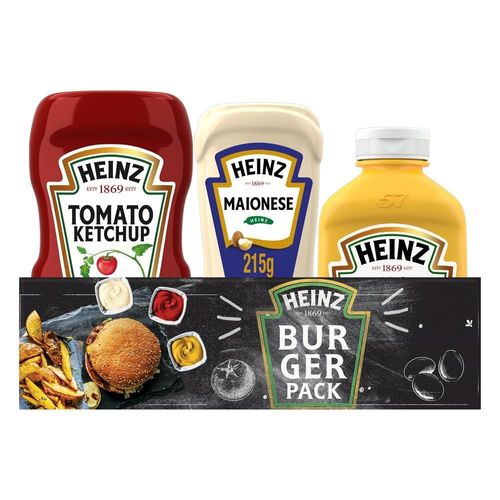 Kit-Burger-Pack-Ketchup-Tradicional-397g---Maionese-215g---Mostarda-Amarela-255g-Heinz Kit-Burger-Pack-Ketchup-Tradicional-397g---Maionese-215g---Mostarda-Amarela-255g-Heinz