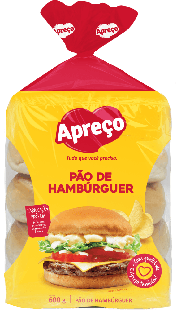 Pão de Hambúrguer Apreço Tradicional com 10 Unidades 600g