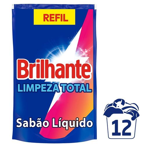 Lava-Roupas-Liquido-Roupas-Brancas-e-Coloridas-Brilhante-Limpeza-Total-Sache-900ml-Refil-Economico