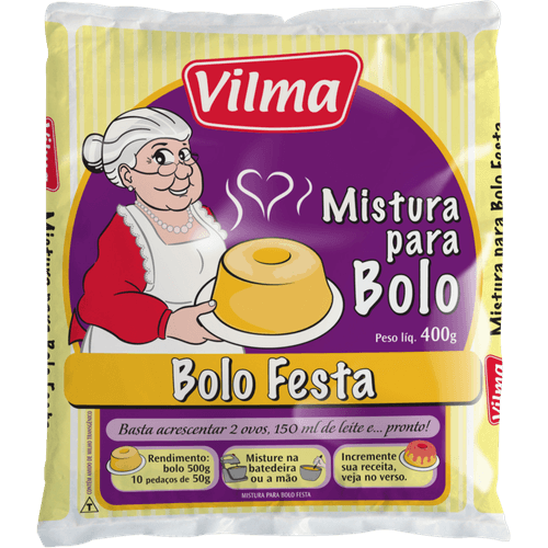 Mistura-para-Bolo-Vilma-Festa-400g Mistura-para-Bolo-Vilma-Festa-400g