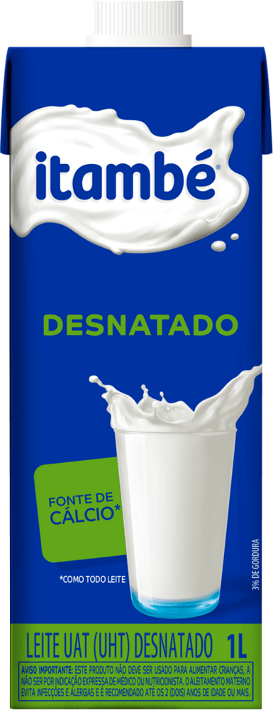 Leite UHT Desnatado Itambé Caixa com Tampa 1l